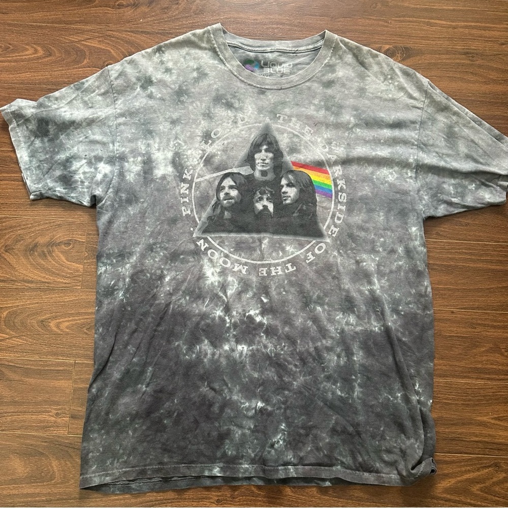 Pink Floyd Liquid Blue Dark Tie-Dye Band Graphic Tee